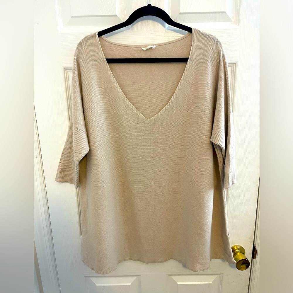 Eileen Fisher organic cotton oversized fit sweater coastal sustainable minimal